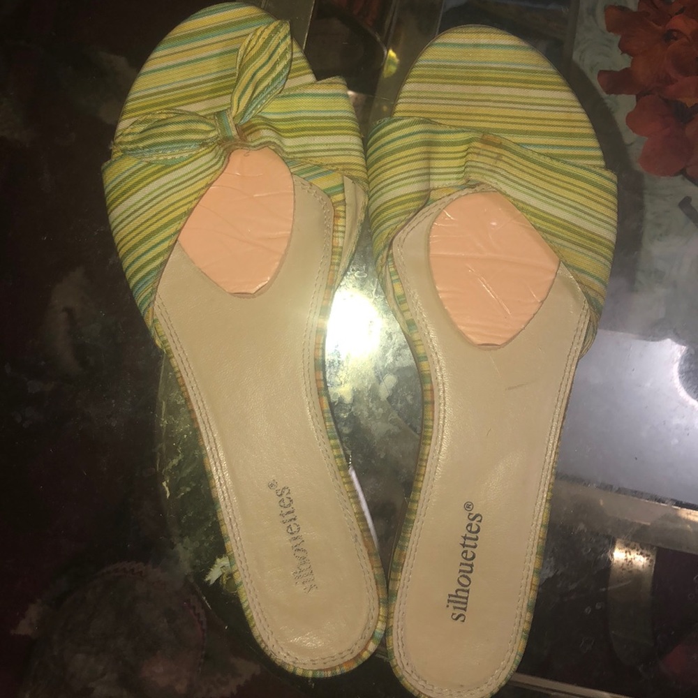 Green Striped Sandals
